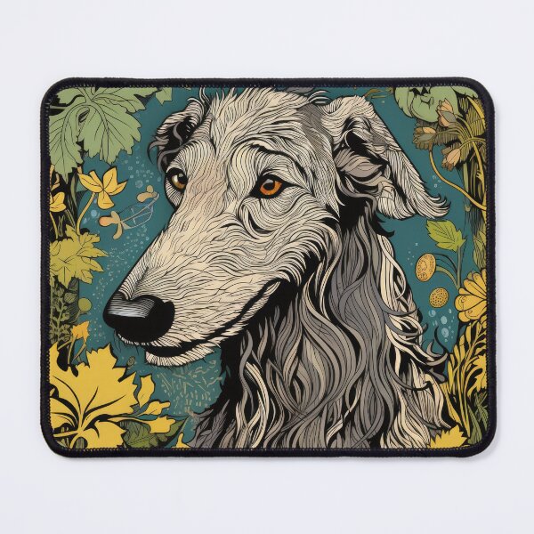 Item preview, Scottish Deerhound dog art in old retro vintage style designed and sold by WallyPink.