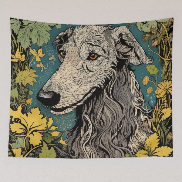 Item preview, Scottish Deerhound dog art in old retro vintage style designed and sold by WallyPink.