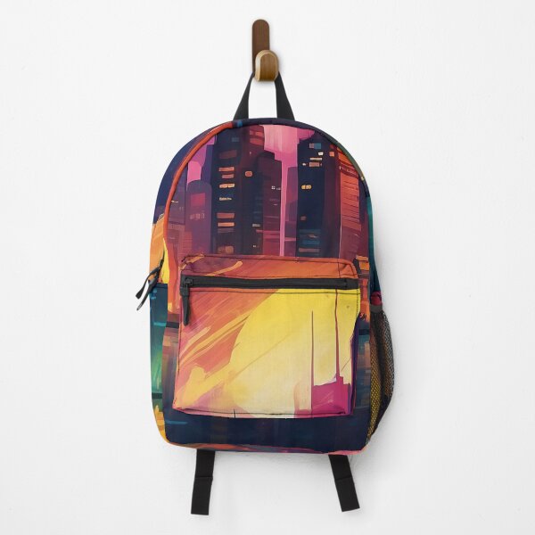 Item preview, Dazzling Metropolis: Sunset Hues Over Digital Metropolis designed and sold by ArtComixHaven.