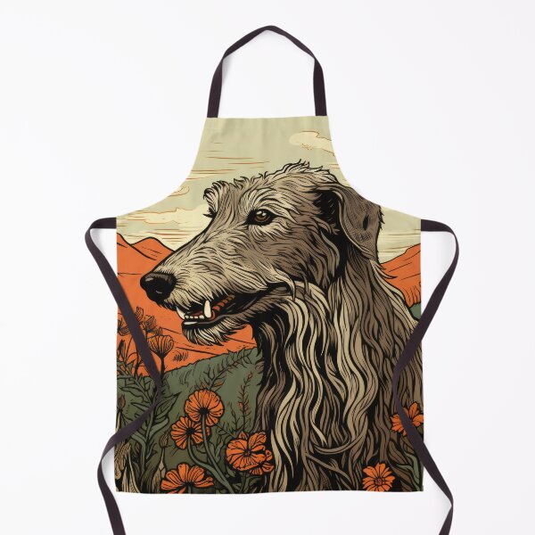 Item preview,  Scottish Deerhound dog art in old retro vintage style designed and sold by WallyPink.