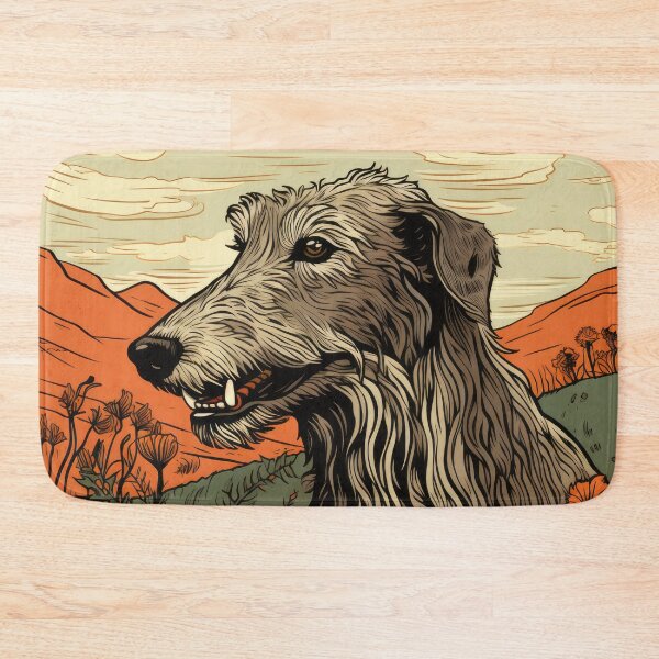 Item preview,  Scottish Deerhound dog art in old retro vintage style designed and sold by WallyPink.