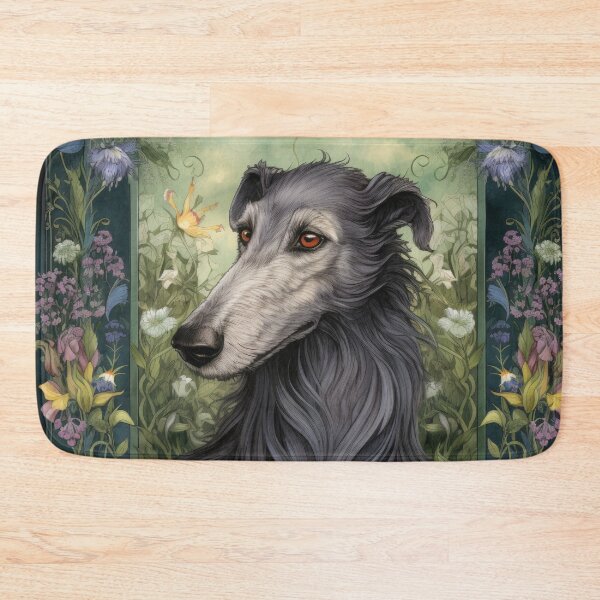 Item preview,  Scottish Deerhound dog art in old retro vintage style designed and sold by WallyPink.