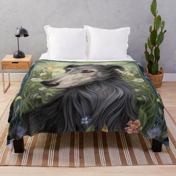 Item preview, Scottish Deerhound dog art in old retro vintage style designed and sold by WallyPink.