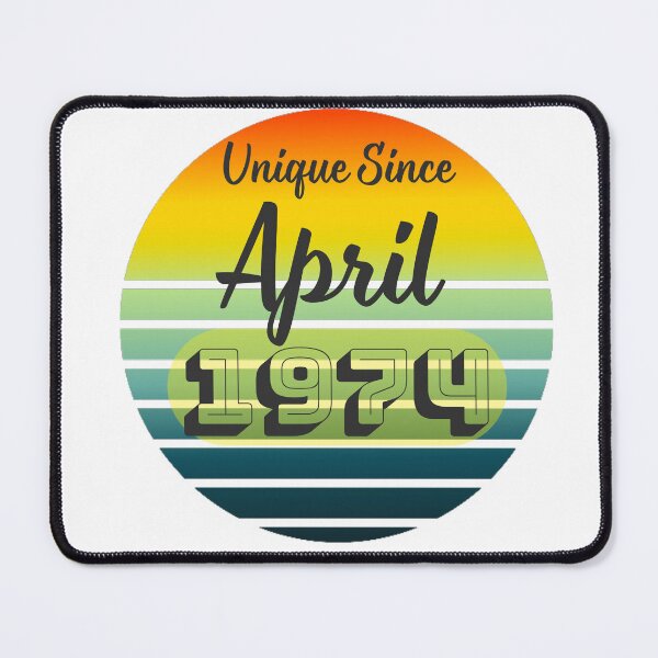 Item preview, Retro Birthday Sunset - Unique Since April 1974 designed and sold by TeeTown Treasure.