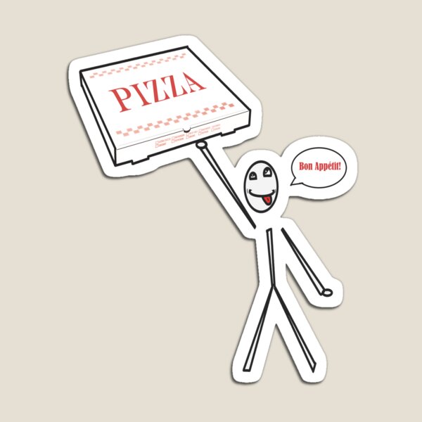 Item preview, Stick Pizza Box Delivery Character Bon Appetit designed and sold by ByTIrahM.
