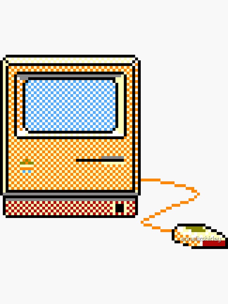 Thumbnail 3 of 3, Sticker, 8-Bit Vintage Retro Computer designed and sold by annalizshirley.