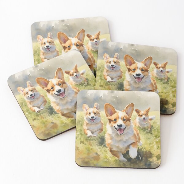 Item preview, Happy Corgis Watercolor designed and sold by Samuelsboro.