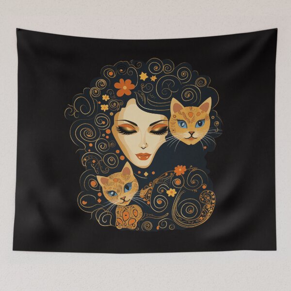 Item preview, Woman dreaming of cats designed and sold by Snarkyalice0.