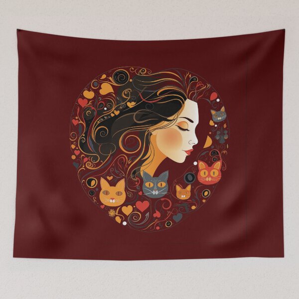 Item preview, Woman dreaming of cats designed and sold by Snarkyalice0.