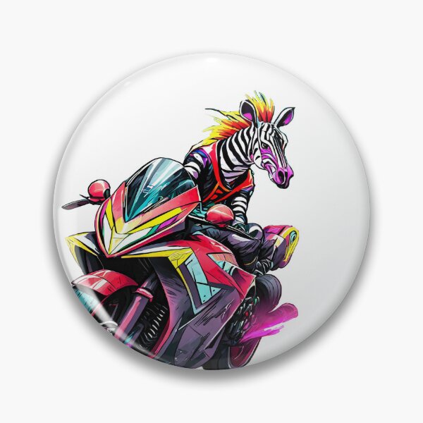 Artikelvorschau, Fröhliches Zebra auf einem Supersport-Motorrad entworfen und verkauft von BADESIGNZZ.