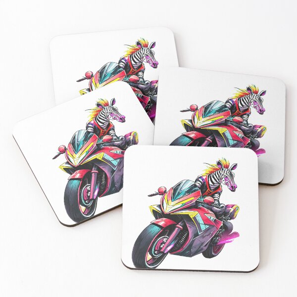 Item preview, Happy Zebra on a supersport motorcycle designed and sold by BADESIGNZZ.