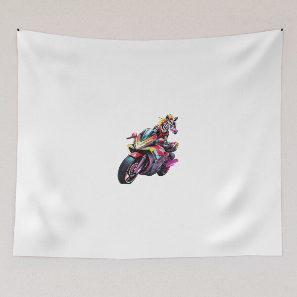 Item preview, Happy Zebra on a supersport motorcycle designed and sold by BADESIGNZZ.
