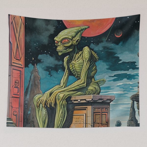 Item preview, Mystic Alien Contemplation Sc-Fi Art designed and sold by Nicholas Panek.