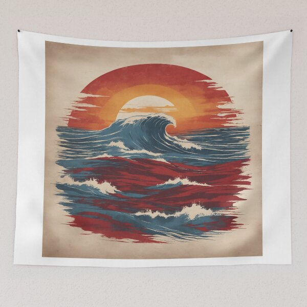 Item preview, Eternal Wave: A Minimalist, Powerful Logo-style Beach scape designed and sold by RedArtG09.