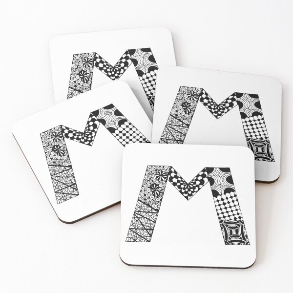 Item preview, Letter M Zentangle designed and sold by SavannaHandmade.