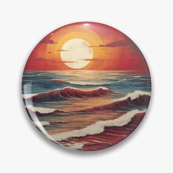 Item preview, Sunset Surge: Powerful and Minimalist Beach Logo in Raw Grunge designed and sold by RedArtG09.