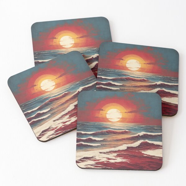 Item preview, Sunset Surge: Powerful and Minimalist Beach Logo in Raw Grunge designed and sold by RedArtG09.