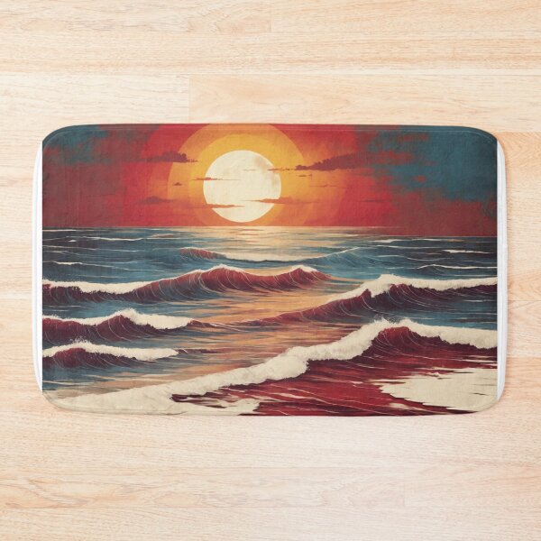Item preview, Sunset Surge: Powerful and Minimalist Beach Logo in Raw Grunge designed and sold by RedArtG09.