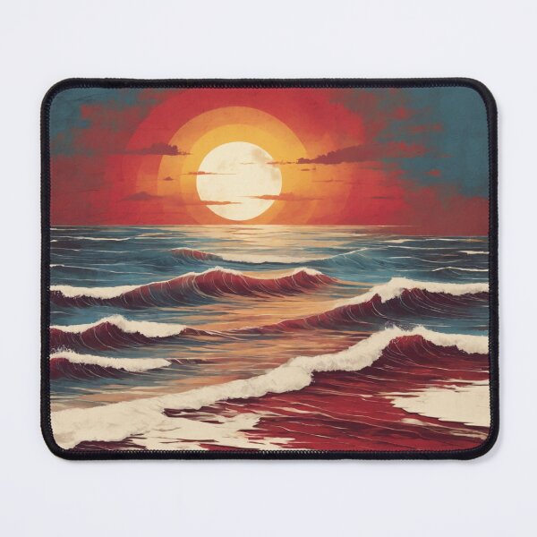Item preview, Sunset Surge: Powerful and Minimalist Beach Logo in Raw Grunge designed and sold by RedArtG09.