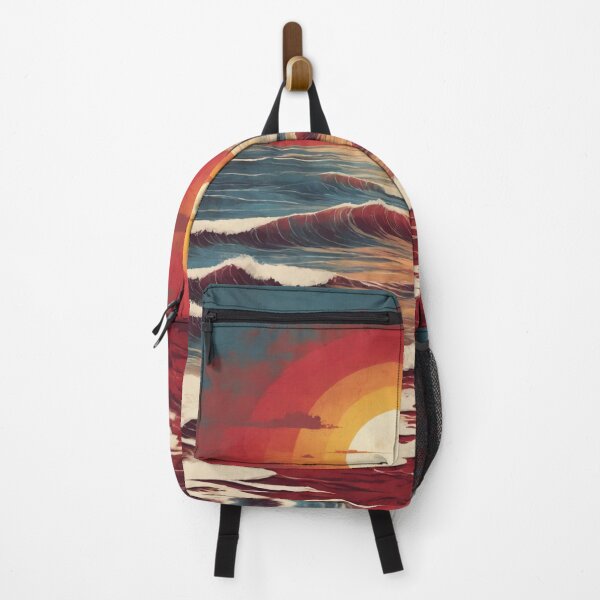 Item preview, Sunset Surge: Powerful and Minimalist Beach Logo in Raw Grunge designed and sold by RedArtG09.
