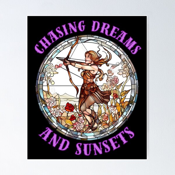Item preview, Chasing Dreams And Sunsets. sagittarius astrological sign designed and sold by ZodiacWonders.
