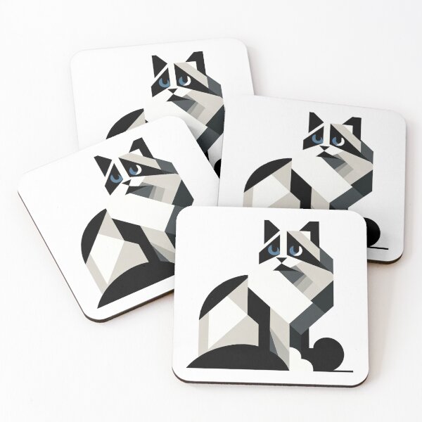 Item preview, Ragdoll cat in the 1960s Minimalist style designed and sold by hiddenlayers.