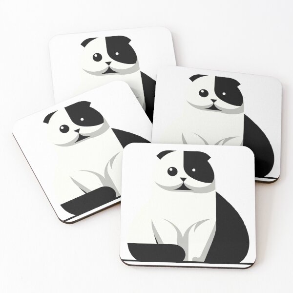 Item preview, Scottish Fold cat in the 1960s Minimalist style designed and sold by hiddenlayers.