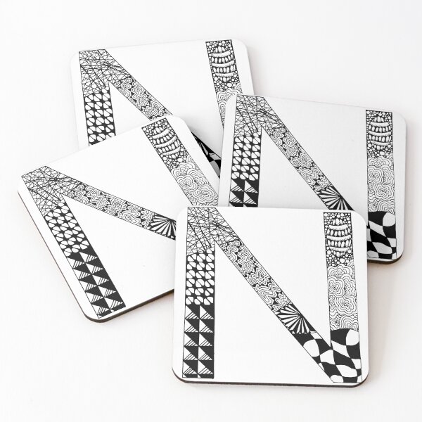 Item preview, Letter N Zentangle designed and sold by SavannaHandmade.
