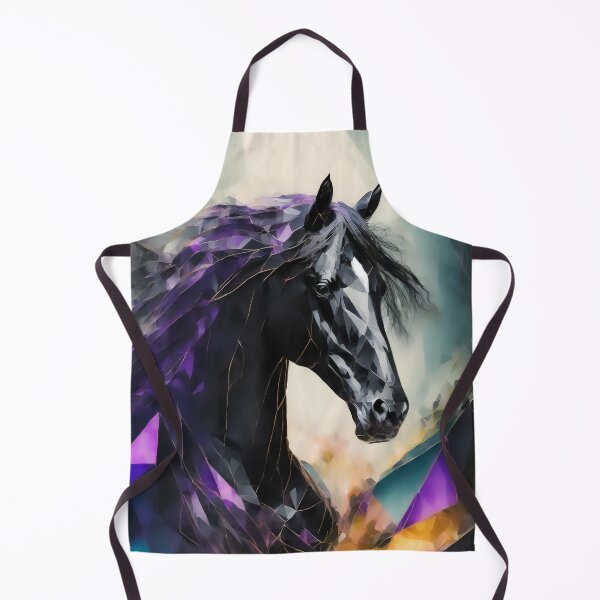 Item preview, Geometric Friesian Horse in Teal, Purple and Gold designed and sold by DappledMoon.
