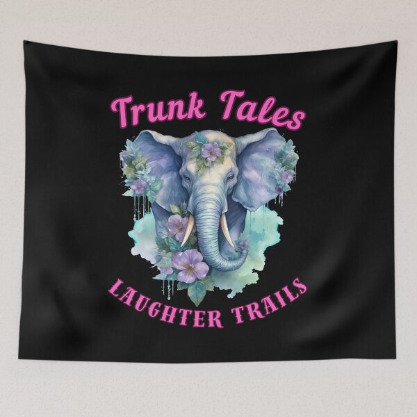 Item preview, Trunk Tales, Laughter Trails. elephant head designed and sold by ElephantVibes.