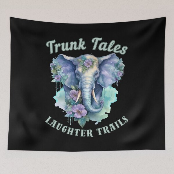 Item preview, Trunk Tales, Laughter Trails. elephant portrait designed and sold by ElephantVibes.