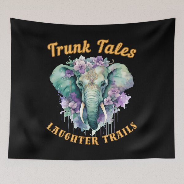 Item preview, Trunk Tales, Laughter Trails. watercolor elephant designed and sold by ElephantVibes.