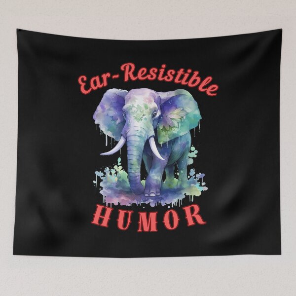 Item preview, Ear-Resistible Humor. colorful elephant designed and sold by ElephantVibes.