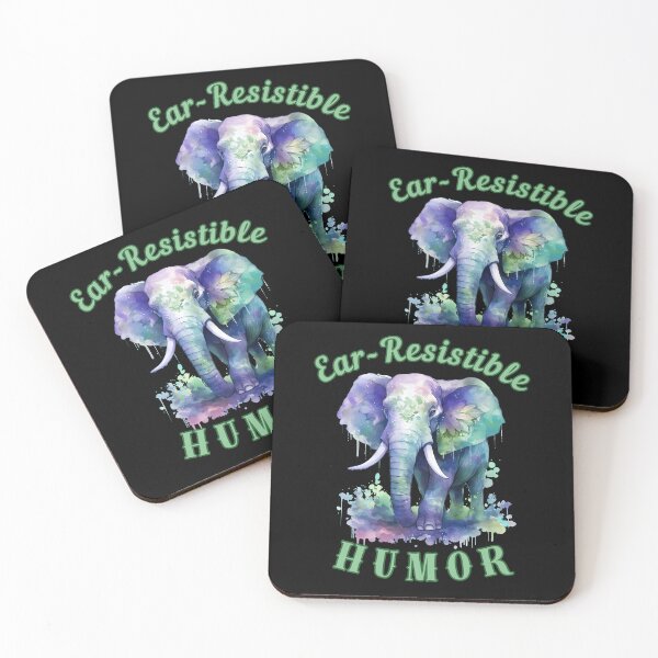 Item preview, Ear-Resistible Humor. elephant portrait designed and sold by ElephantVibes.