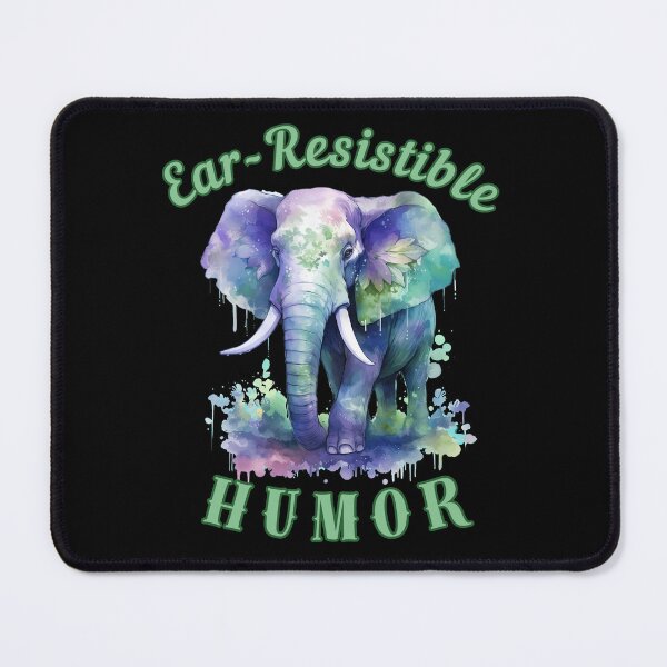 Item preview, Ear-Resistible Humor. elephant portrait designed and sold by ElephantVibes.