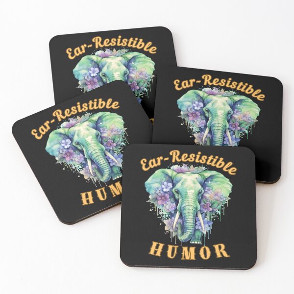 Item preview, Ear-Resistible Humor. watercolor elephant designed and sold by ElephantVibes.