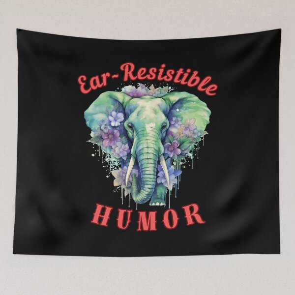 Item preview, Ear-Resistible Humor. happy elephant designed and sold by ElephantVibes.