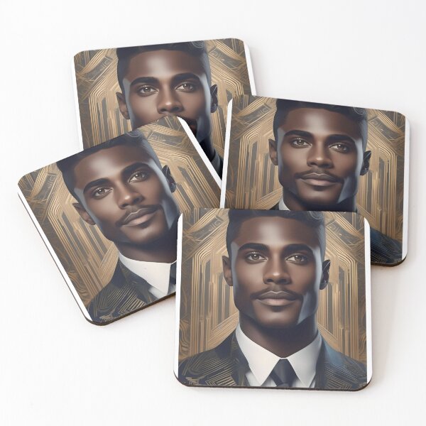 Item preview, Art Deco Handsome Dark Skin Man designed and sold by JoyPhotoArt.