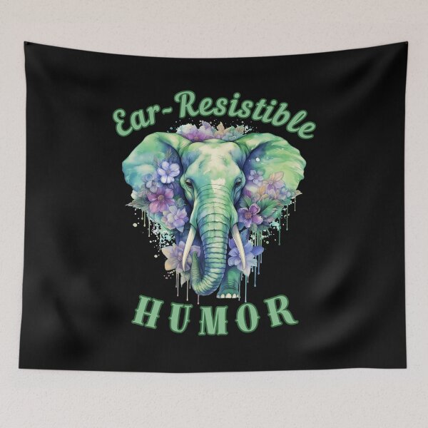 Item preview, Ear-Resistible Humor. Flower elephant designed and sold by ElephantVibes.