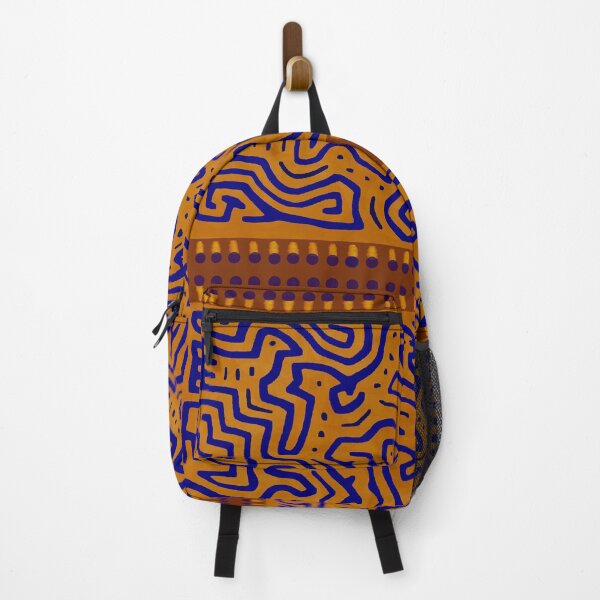 Item preview, Kuna Shaman Spirits - Orange Navy Rust designed and sold by ESPRIT MYSTIQUE.