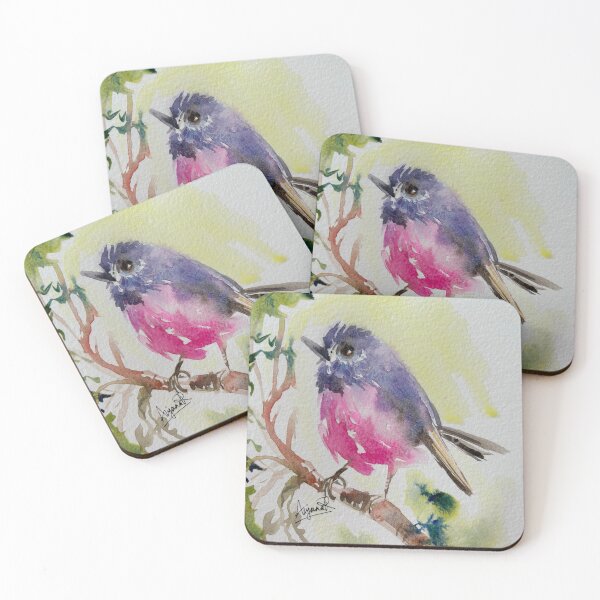 Item preview, Pink Robin water colour art  designed and sold by AnjuPaintings.