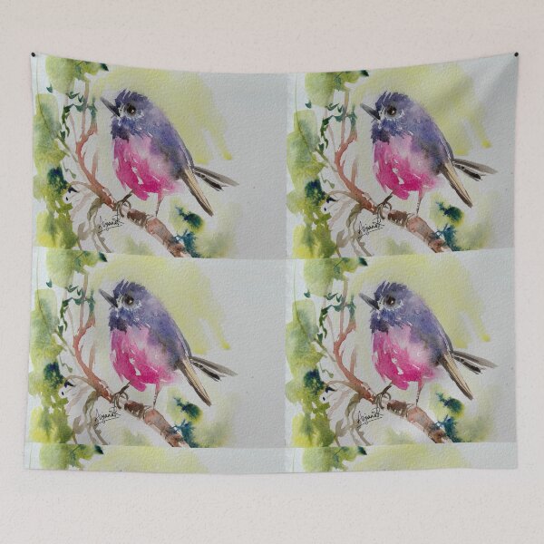 Item preview, Pink Robin water colour art  designed and sold by AnjuPaintings.
