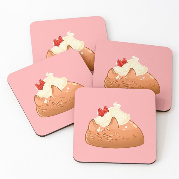 Item preview, Cat cream puff [ strawberry] designed and sold by Squiddythings.