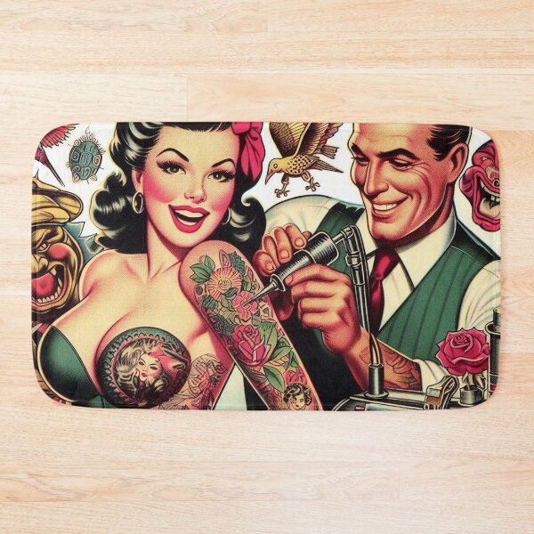 Item preview, Vintage Old School Tattoo Pin Up designed and sold by PulpVintage.