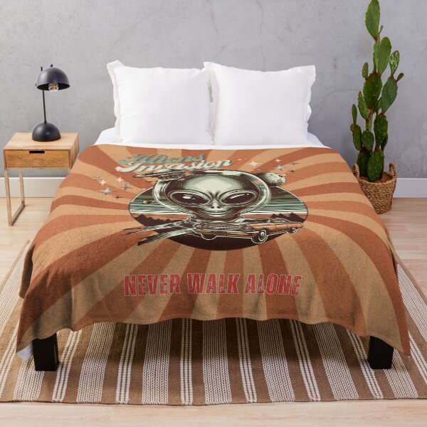 Item preview, Aliens Invasion, retro, Never walk alone designed and sold by Wallisart.