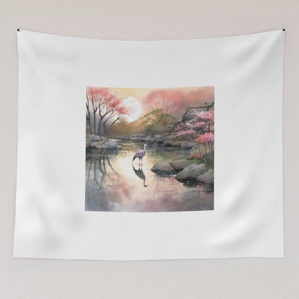 Item preview, Peaceful Morning in Sakura Zen Watercolor Haven designed and sold by Silver Medal.