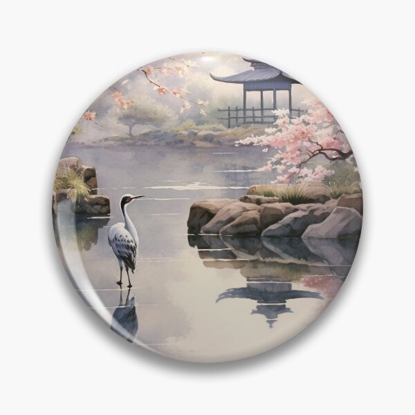 Item preview, Zen Garden Sakura Bloom Watercolor - Essence of Harmony designed and sold by Silver Medal.