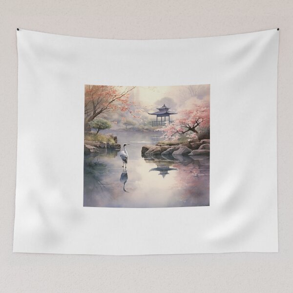 Item preview, Zen Garden Sakura Bloom Watercolor - Essence of Harmony designed and sold by Silver Medal.
