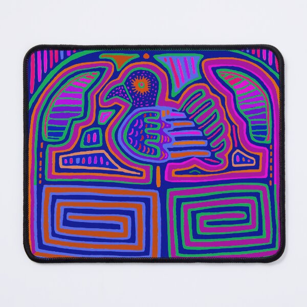 Item preview, Kuna Indian Mola Pajaro Maze - Red Violet Navy Pink designed and sold by Esprit-Mystique.