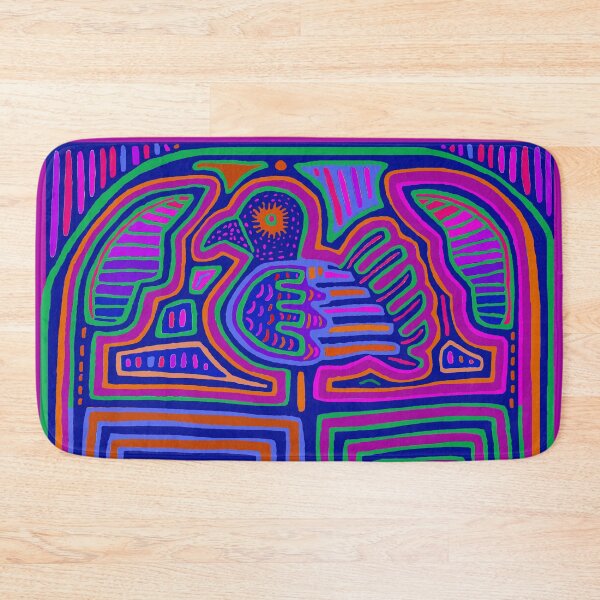 Item preview, Kuna Indian Mola Pajaro Maze - Red Violet Navy Pink designed and sold by Esprit-Mystique.